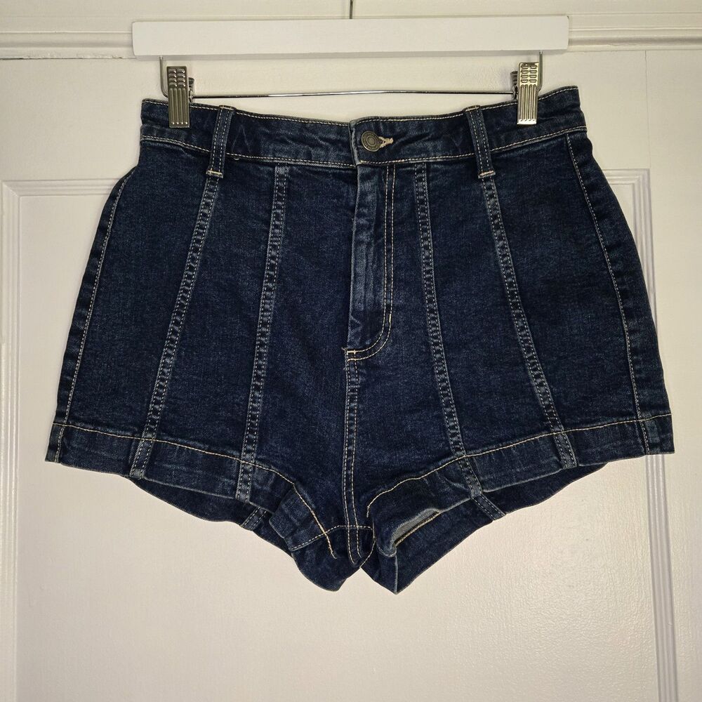 Cotton On Womens Jorts Blue High Rise Casual Lounge Summer Pull On